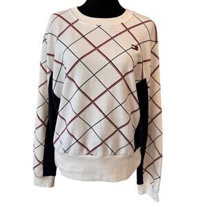 NEW TOMMY HILFIGER SPORT Women's Crewneck Long Sleeve Plaid Sweatshirt Size XXL